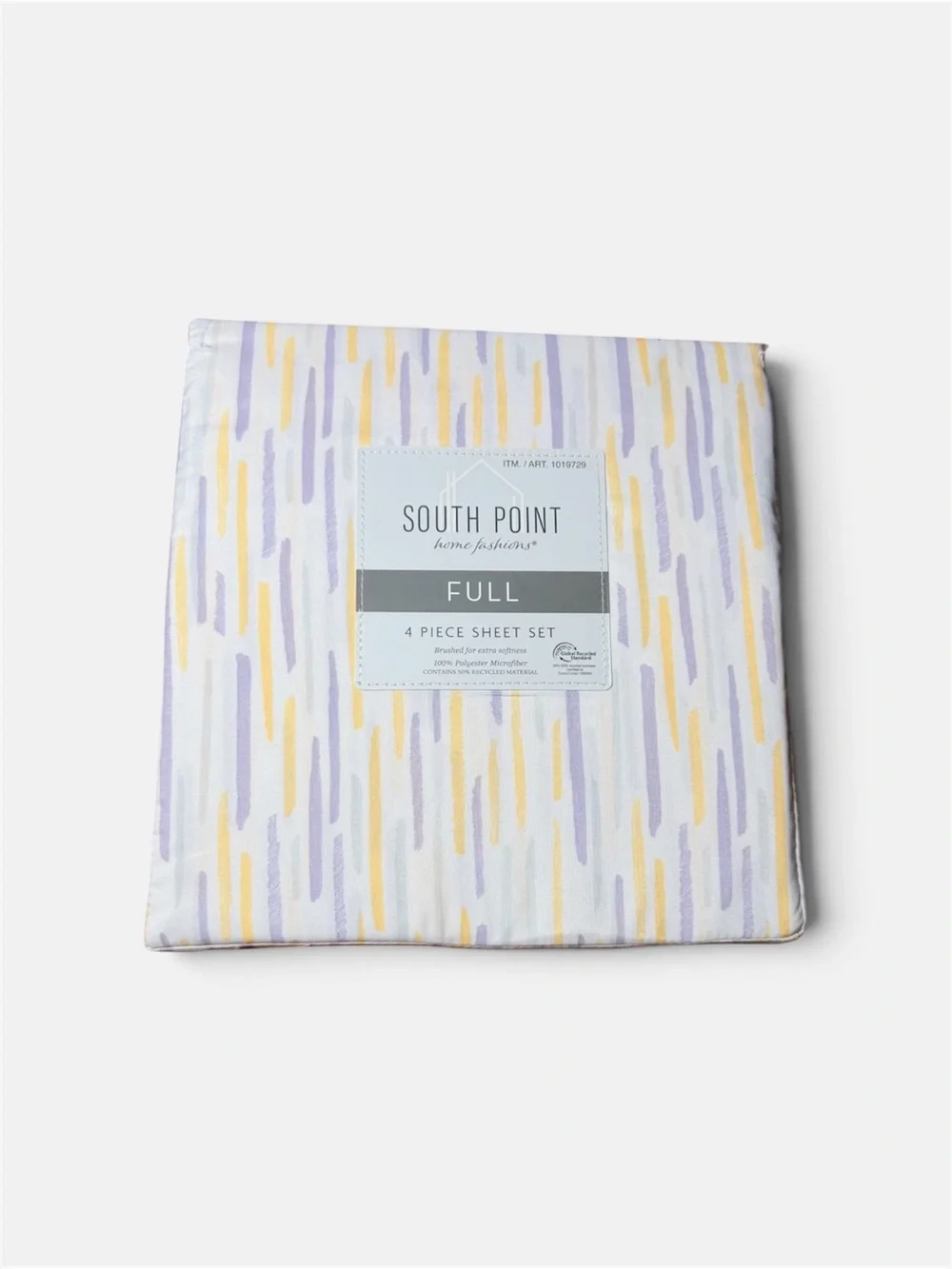Full 4-Piece Sheet Set in Lavender and Yellow Stripe